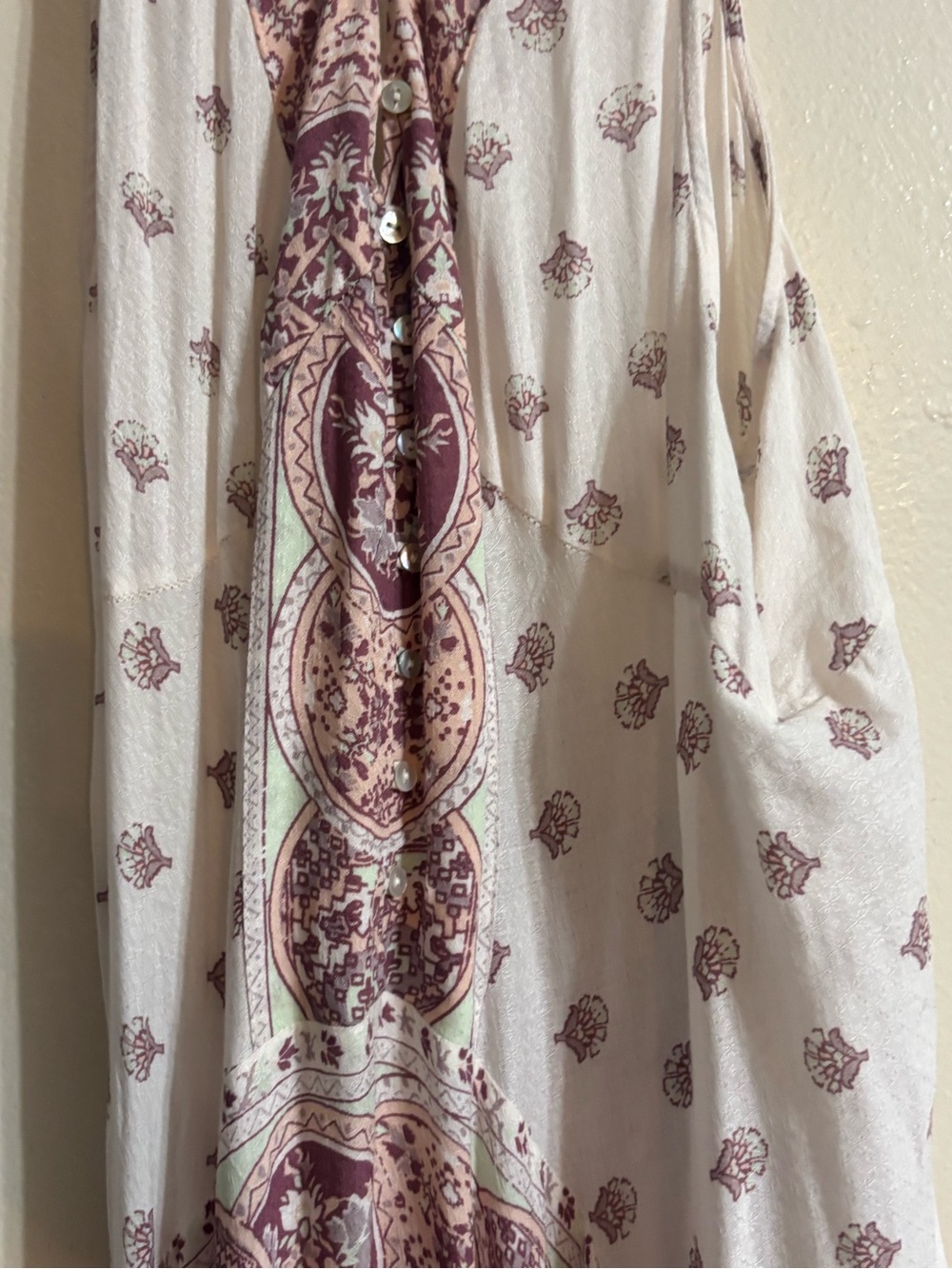 Free People Faithfully Yours Cream and Mauve Paisley Halter Maxi Dress - Picture 5 of 15